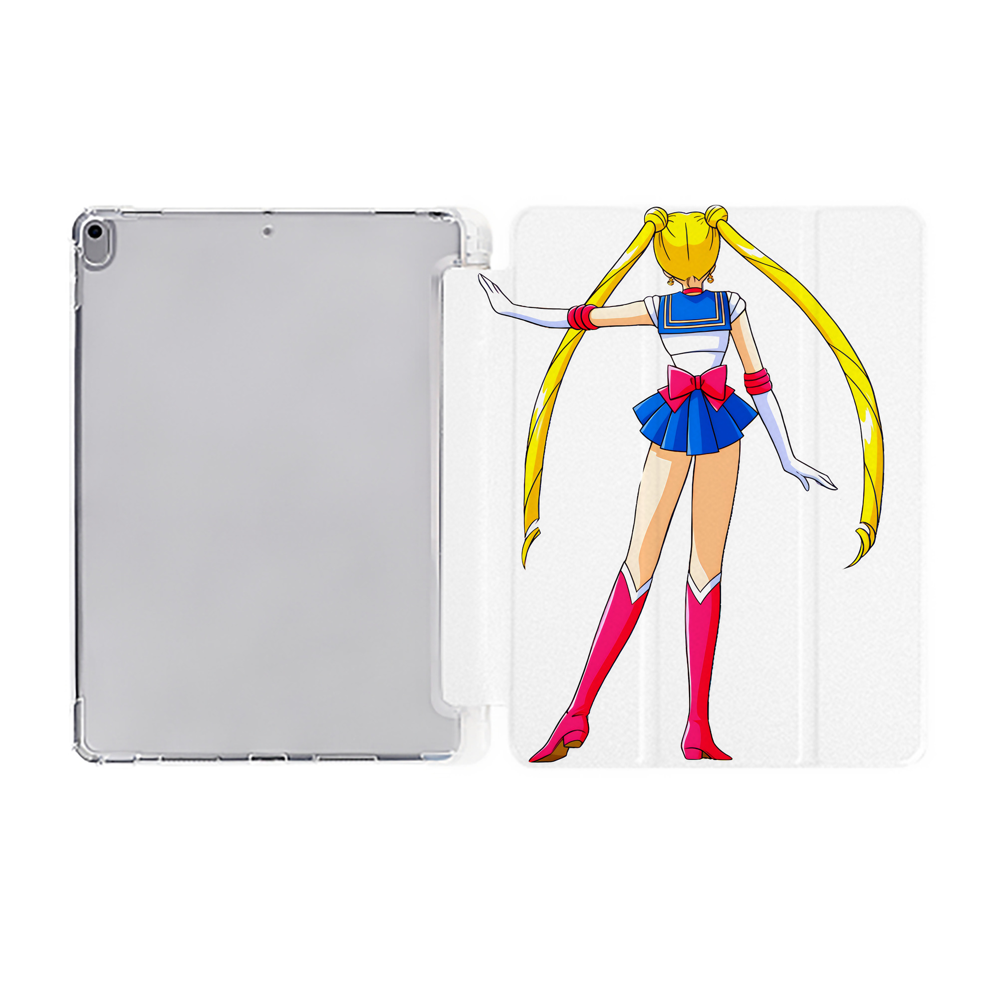 （画像用） 美少女戦士セーラームーン 月野 うさぎ つきの うさぎ Sailor Moon Tsukino Usagi IPad ケース ペン収納付き 三つ折りスタンド PUレザー×シリコン 対応機種9.5/10.5/10.9インチ